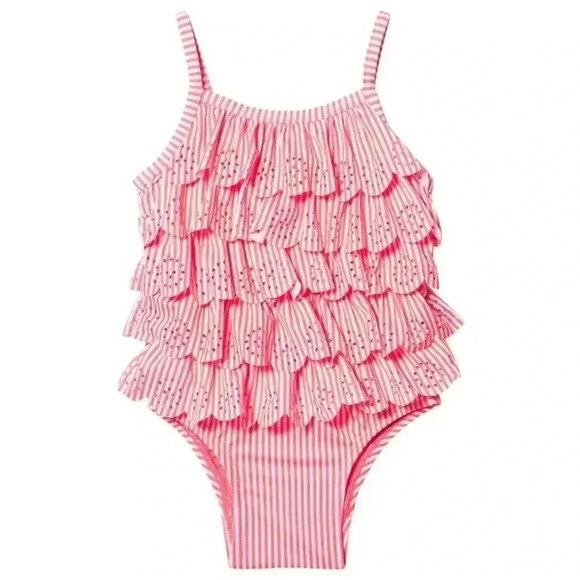 Baby GAP Stripe Ruffle swimsuit NWT 0-6 L - Picture 1 of 3